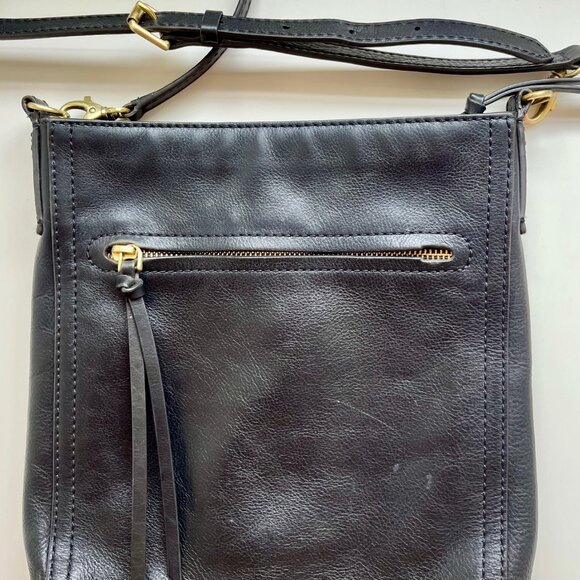Vintage Fossil Black Leather Crossbody Bag - Picture 5 of 10
